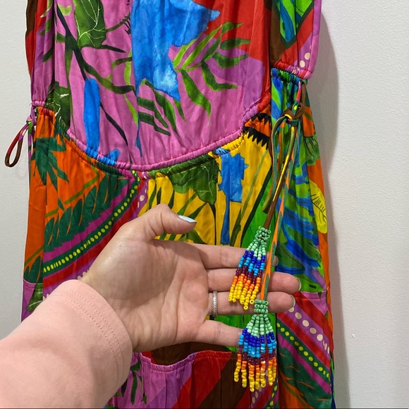 Anthropologie X Farm Rio Palila Fringed Midi Dress Size     X-Large. - Picture 7 of 15